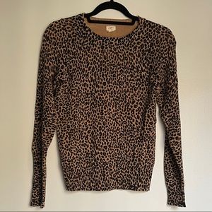Loft Printed Leopard Knit Sweater